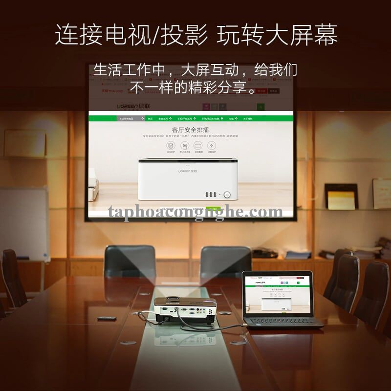 Ugreen 10265 10M màu Đen Cáp tín hiệu HDMI chuẩn 2.0 cáp dẹt đầu bọc hợp kim HD123 30010265